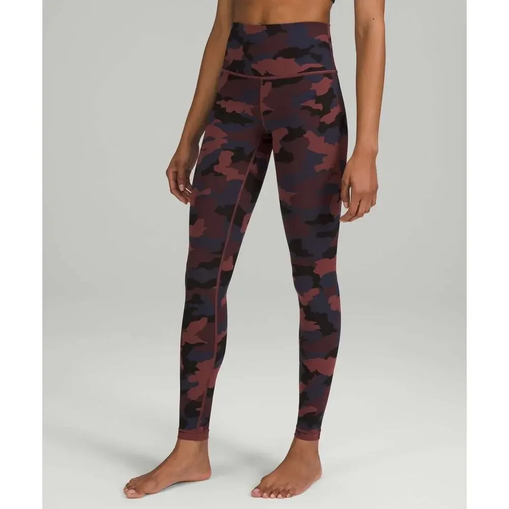 Lululemon Wunder Under High Rise Tight 28" Full On Camo Smoky Red Women's Size 4 - Picture 4 of 13